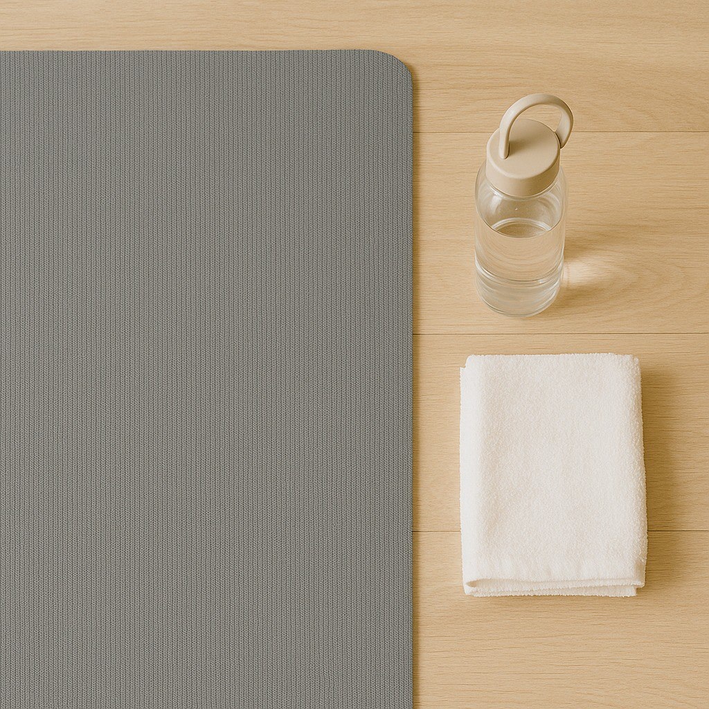 Простір для практики: килимок, ковдра, вода